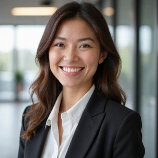 Portrét usměvavé, profesionálně vypadající ženy